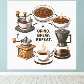 ビールの繰り返し粉砕 キャンバスプリント (インサイチュ (ウッドフロア))