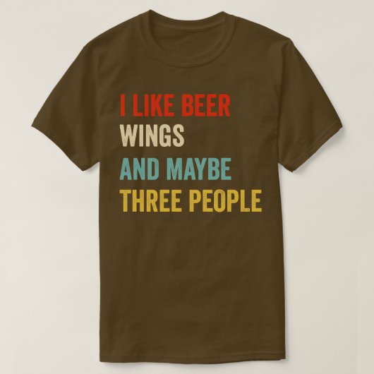 ビールの翼が好きだ Tシャツ (デザイン正面)