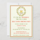 ビールの試食クリスマスの素晴らしいパーティー 招待状 (正面)