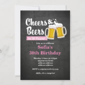 ビールの誕生日の招待、任意の年への応援! 招待状 (正面)