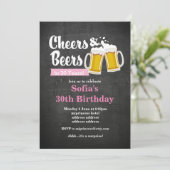 ビールの誕生日の招待、任意の年への応援! 招待状 (スタンド正面)