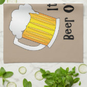 ビールの誕生日パおもしろいーティーBBQタオル キッチンタオル (折り畳み)