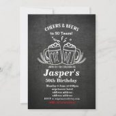 ビールの誕生日招待、どんな年にも乾杯！ 招待状 (正面)