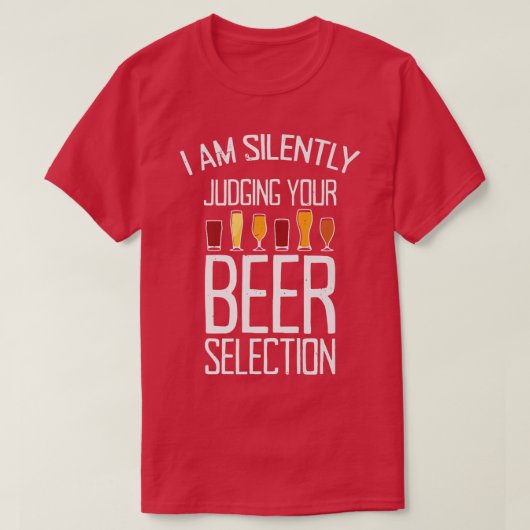 ビールの選択を黙って聞いている Tシャツ (デザイン正面)