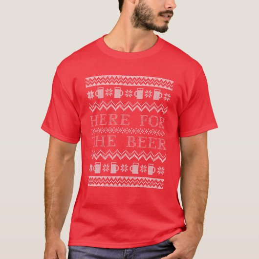 ビールの醜いクリスマスセーターおもしろいChr Tシャツ (正面)