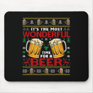 ビールの醜いクリスマスセーターの素晴らしい時間 マウスパッド