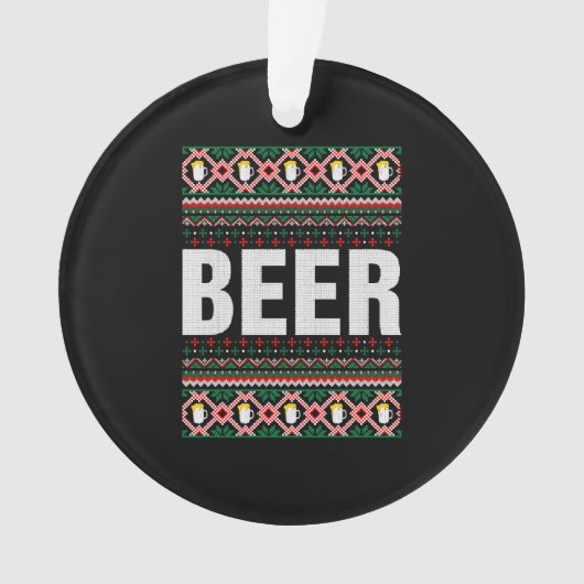 ビールの醜いクリスマスセーター オーナメント (正面)
