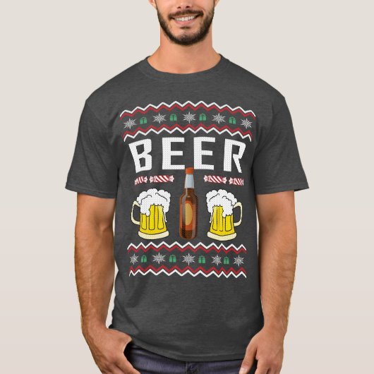 ビールの醜いクリスマスセーター Tシャツ (正面)