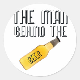 ビールの陰にいる人 ラウンドシール