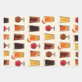 ビールの飲み方のパターン男性のビール恋人ギフトラップ ラッピングペーパーシート (正面3)