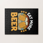 ビールの飲食べみ込みより多くのビおもしろいール飲み誕生日 ジグソーパズル (横)