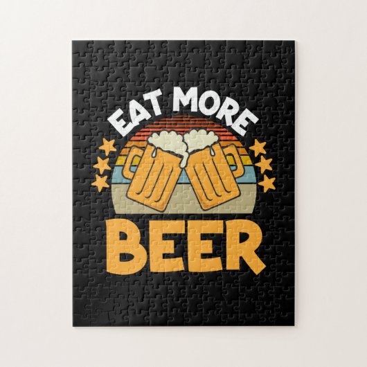 ビールの飲食べみ込みより多くのビおもしろいール飲み誕生日 ジグソーパズル (縦)