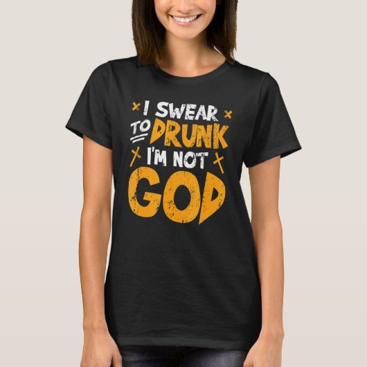 ビールの飲飲み方は悪いと誓う Tシャツ (正面)