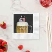 ビールの61歳の誕生日のキャンドル 縁ありカクテルナプキン (インサイチュ)