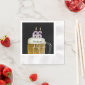 ビールの66歳の誕生日のキャンドル 縁ありカクテルナプキン (インサイチュ)