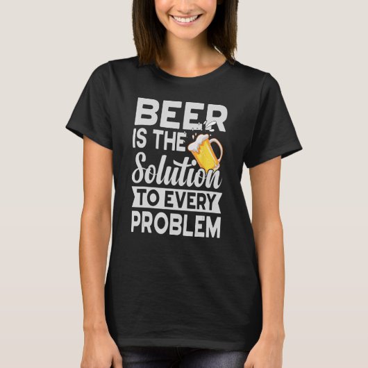 ビールはあらゆる問題を解決するクラフトガイ Tシャツ (正面)
