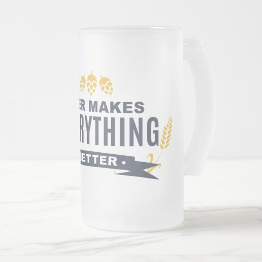 ビールはすべてによりよい曇らされたガラスのマグをします フロストグラスビールジョッキ (正面右)