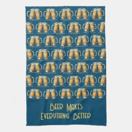 ビールはすべてをより良くする キッチン タオル