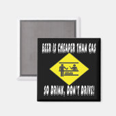 ビールはガスより安い マグネット (正面/裏面)