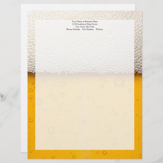 ビールはクローズアップ泡立ちます レターヘッド (正面/裏面)