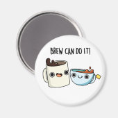 ビールはコーヒーおもしろいの紅茶パンができる マグネット (正面/裏面)