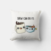 ビールはコーヒープリンおもしろいを飲むことができる クッション (正面)
