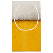 ビールはパターン背景泡立ちます スモールペーパーバッグ (裏面)