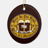 ビールはベスト時オクトーバーフェストです セラミックオーナメント (左)