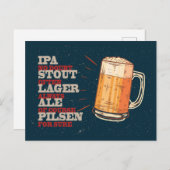 ビールは常時。ヴィンテージビールポスター。ビール ポストカード (正面/裏面)