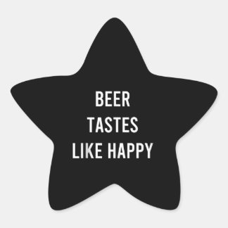 ビールは幸せな食べ物おもしろいのお気に入りの贈り物のような味 星シール