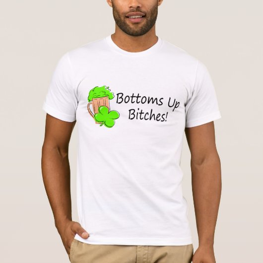 ビールは底を付けます Tシャツ (正面)