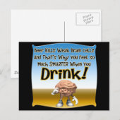 ビールは弱い脳細胞を殺すTシャツギフト ポストカード (正面/裏面)