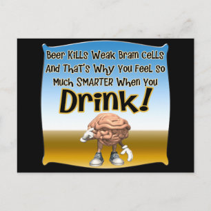 ビールは弱い脳細胞を殺すTシャツギフト ポストカード