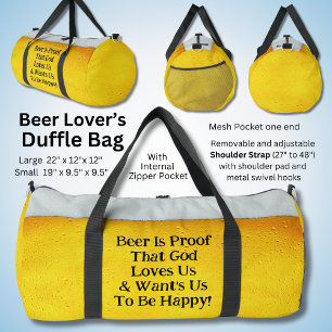 ビールは神が私たちを愛してほしい証拠だ ダッフルバッグ