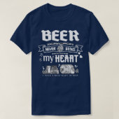 ビールは私のハートおもしろい引用文トライブレンド Tシャツ (デザイン正面)