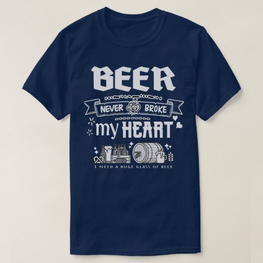 ビールは私のハートおもしろい引用文トライブレンド Tシャツ (デザイン正面)