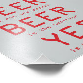 ビールは答えではないおもしろい赤い写真プリント フォトプリント            (角)