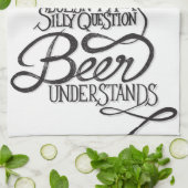 ビールは間抜けな質問台所タオルを頼みません キッチンタオル (折り畳み)