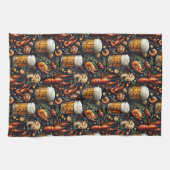 ビールや魚介類を好む人のためのパターン。 キッチンタオル (横)