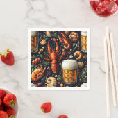 ビールや魚介類を好む人のためのパターン。 スタンダードカクテルナプキン (インサイチュ)