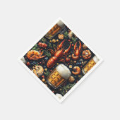 ビールや魚介類を好む人のためのパターン。 スタンダードカクテルナプキン (角)