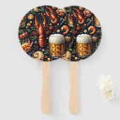 ビールや魚介類を好む人のためのパターン。 ハンドファン (正面&裏面)
