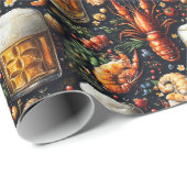 ビールや魚介類を好む人のためのパターン。 ラッピングペーパー (ロールコーナー)