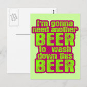 ビールをもう1杯飲む ポストカード (正面/裏面)