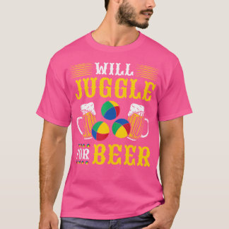 ビールをジャグリングするピエロ Tシャツ