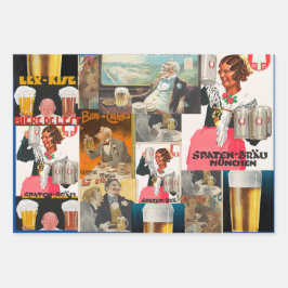 ビールをテーマにしたバラエティーパック ラッピングペーパーシート