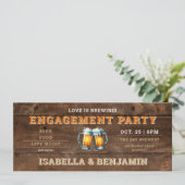 ビールをテーマにした醸造所ウッドチケット婚約パーティ 招待状 (スタンド正面)