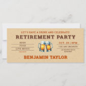 ビールをテーマにした醸造所チケットクラフトリタイアメントパーティー (正面)