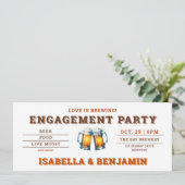 ビールをテーマにした醸造所フェストチケット婚約パーティ 招待状 (スタンド正面)