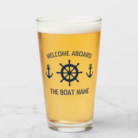 ビールを乗せるいかりヨ航海のットにようこそ タンブラーグラス (ドリンク正面)